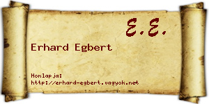 Erhard Egbert névjegykártya